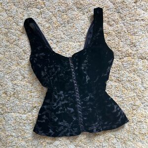 Black Crushed Velvet Corset Top